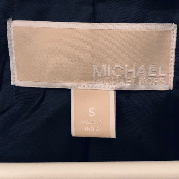 Micheal Kors Cropped Leather Moto Jacket Black S - Picture 9 of 13